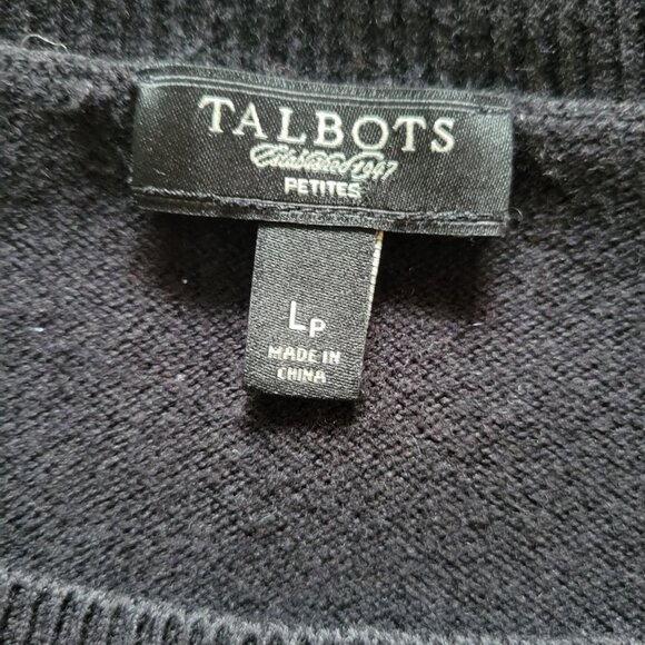 Talbots Cable Knit Black Sweater Lp Womens Petite - Picture 3 of 4